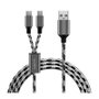 LogiLink Cable USB 2.0 USB-A/M a Micro-USB + USB-C, 1,2 m, blanco/negro