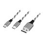 LogiLink Cable USB 2.0 USB-A/M a Micro-USB + USB-C, 1,2 m, blanco/negro