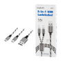 LogiLink Cable USB 2.0 USB-A/M a Micro-USB + USB-C, 1,2 m, blanco/negro