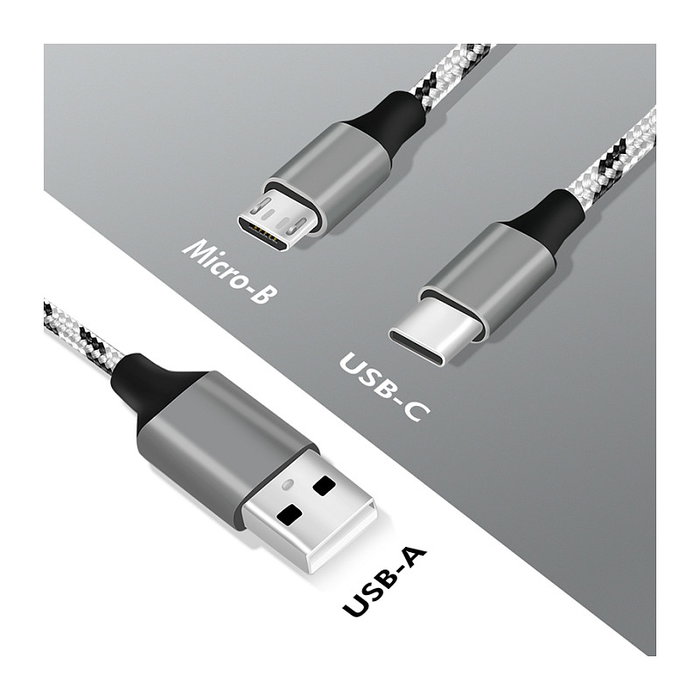 LogiLink Cable USB 2.0 USB-A/M a Micro-USB + USB-C, 1,2 m, blanco/negro LogiLink Cable USB 2.0 USB-A/M a Micro-USB + USB-C, 1,2 m, blanco/negro