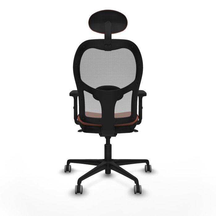 PIQUERAS Y CRESPO Silla de oficina Jorquera con mecanismo sincro, tela marrón y malla gris PIQUERAS Y CRESPO Silla de oficina Jorquera con mecanismo sincro, tela marrón y malla gris