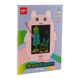 Apli Kids 19958 Pizarra LCD Conejo, Pantalla Nítida, Ultraligera, para Niños +3 Años