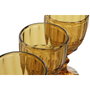 DKD Home Decor Set de 6 Copas de Cristal con Relieve Ámbar Classic Garbo 325ml
