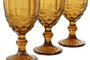 DKD Home Decor Copa Cristal Ambar Relieve Basicos Classic Garbo Set 6 Piezas 8.7 x 17 x 8.7 cm