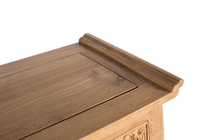 GINER Y COLOMER Consola de Madera de Teca Maciza 100 cm, con 2 Cajones, Estilo Balinés o Colonial