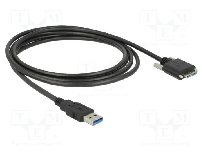 DeLOCK Cable USB 3.2 Gen 1 Tipo-A a Micro-B con tornillos, 3 m DeLOCK Cable USB 3.2 Gen 1 Tipo-A a Micro-B con tornillos, 3 m