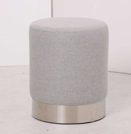 DKD Home Decor Reposapiés de Poliéster Gris y Plateado 35x35x42 cm