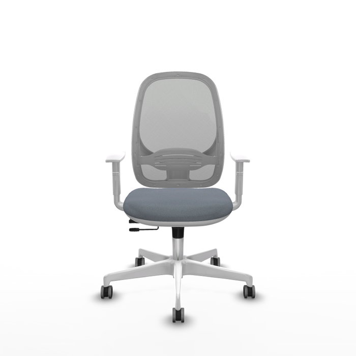 PIQUERAS Y CRESPO Silla de oficina Cilanco con mecanismo Sincro/Traslack y reposabrazos blancos