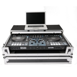 Magma Flightcase para Rane Four / Performer y Portátil - Construcción Resistente, Plataforma Deslizante Extraíble, Ruedas - Negro