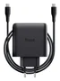 Trust Maxo Cargador GaN 65 W con 2xUSB-C y Cable de 2 m, Negro