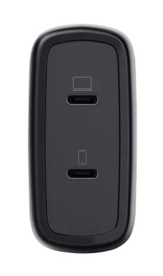 Trust Maxo Cargador GaN USB-C 65W (2 Puertos) con Cable USB-C 2m, Negro, PD 3.0, Carga Rápida PPS
