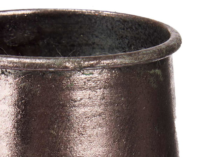 Giftdecor Jarron Relieve Conico Plata Envejecido 21x44x21 cm (Set de 4)