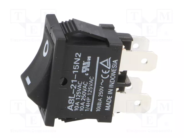 Aratas (Formerly Omron Components) Interruptor Rocker DPST ON-OFF Negro Aratas (Formerly Omron Components) Interruptor Rocker DPST ON-OFF Negro