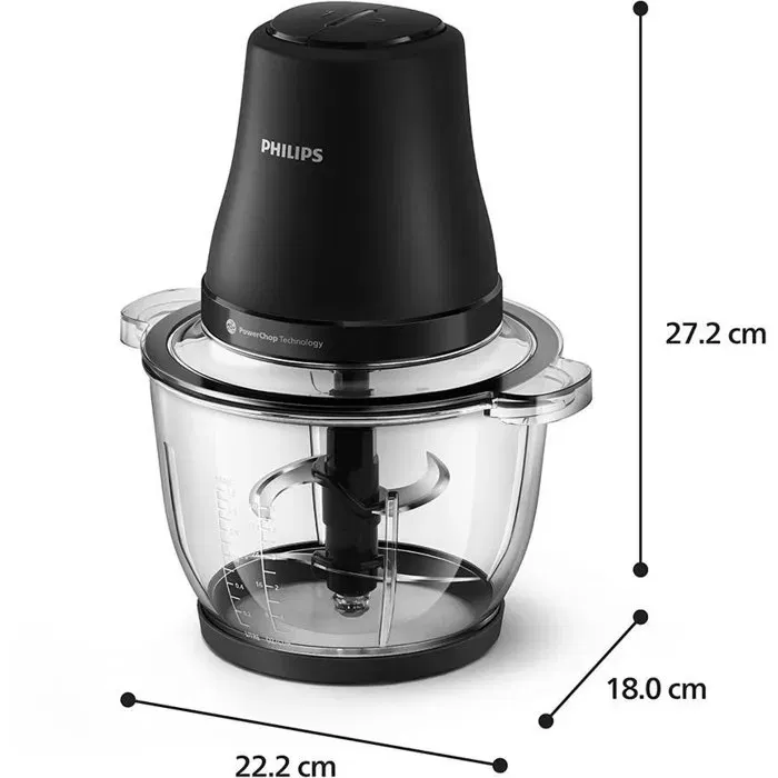 Philips Picadora de Carne Eléctrica Serie 3000 HR1502/00 500 W Negra