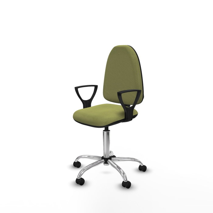 PIQUERAS Y CRESPO Silla de oficina Aýna Verde oliva con Base cromada