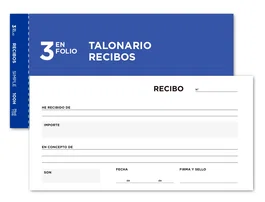 Liderpapel T136 Talonario Recibos Original 3/fº 205 x 102 mm