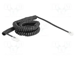DeLOCK 88481 Cable telefónico en espiral RJ11 a RJ45, 5 m, Negro