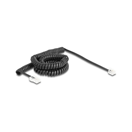 DeLOCK 88481 Cable telefónico en espiral RJ11 a RJ45, 5 m, Negro