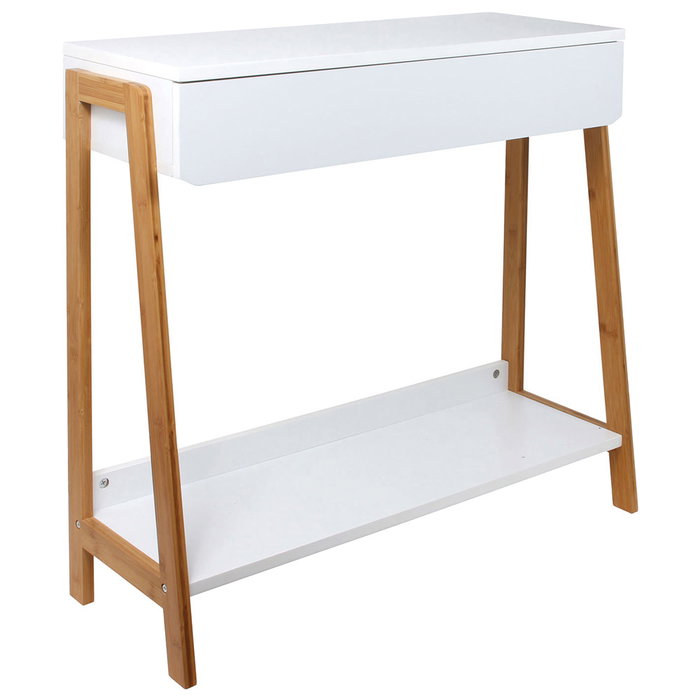 Home Deco Factory Consola Blanca Copenhague con Cajón Home Deco Factory Consola Blanca Copenhague con Cajón