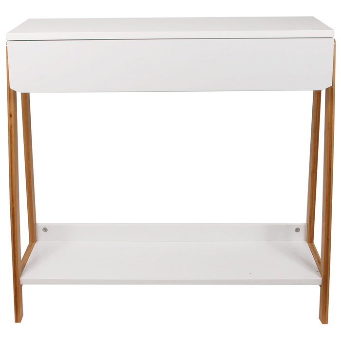 Home Deco Factory Consola Blanca Copenhague con Cajón Home Deco Factory Consola Blanca Copenhague con Cajón