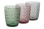 DKD Home Decor Vaso Basicos Set de 6 Verde Rosa Gris Cristal 8 x 10 x 8 cm 240ml Apto Microondas y Lavavajillas