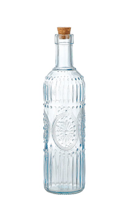 La Mediterran Botella Vidrio Pintada Tapa Corcho 3 Surtidos 500 ml 6.5x6.5x27.5 cm (24 Unidades)