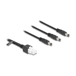 DeLOCK Cable Mini-Fit 4,2 mm 6 Pin a 3 x DC 5,5 x 2,5 mm Negro