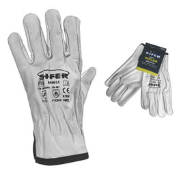 BABIECA Guante de piel de flor vacuno 1ª Gris Rivete T-7 Babieca