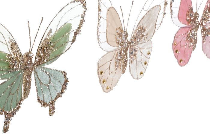DKD Home Decor Colgante de Mariposa Multicolor en Poliéster