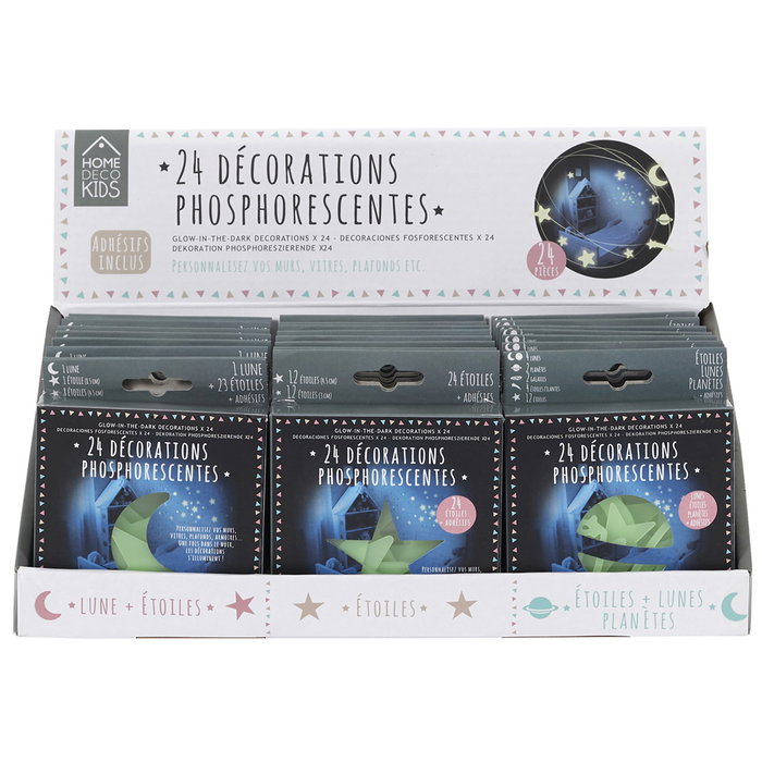Home Deco Kids Juego de 24 Adhesivos Fosforescentes que Brillan en la Oscuridad para Decoración Infantil Home Deco Kids Juego de 24 Adhesivos Fosforescentes que Brillan en la Oscuridad para Decoración Infantil