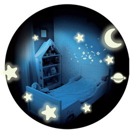 Home Deco Kids Juego de 24 Adhesivos Fosforescentes que Brillan en la Oscuridad para Decoración Infantil