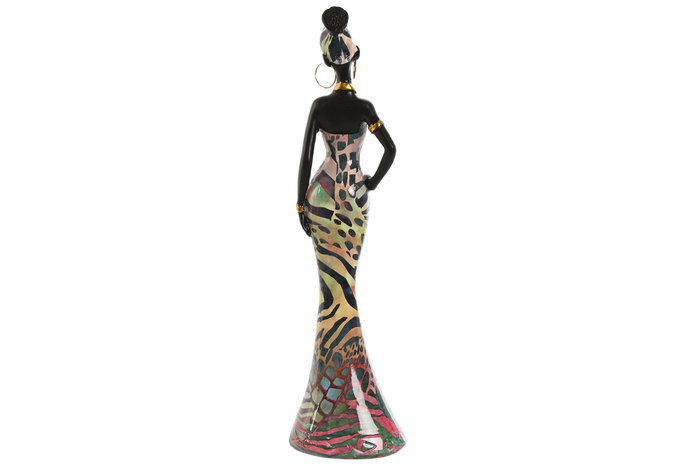DKD Home Decor Figura de Resina Africana Multicolor