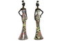 DKD Home Decor Figura de Resina Africana Multicolor