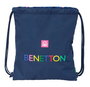 Bolsa Mochila con Cuerdas Benetton Damero Azul marino 35 x 40 x 1 cm