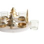 DKD Home Decor Portavelas de Madera y Cristal con 4 Vasos, Surtido de 2 Unidades