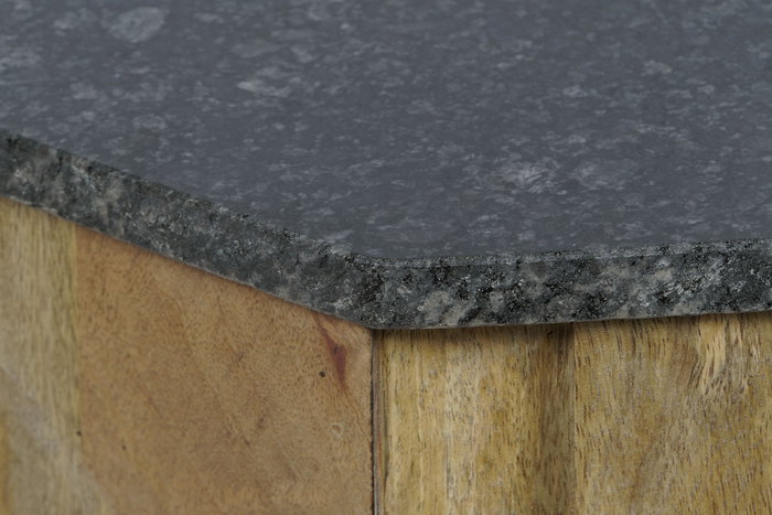 DKD Home Decor Mesa Centro Moderno Mango y Marmol 80 x 80 x 45 cm