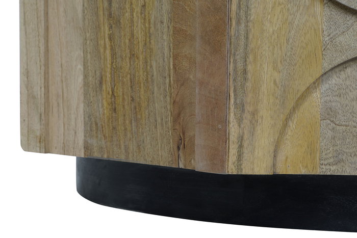 DKD Home Decor Mesa Centro Moderno Mango y Marmol 80 x 80 x 45 cm