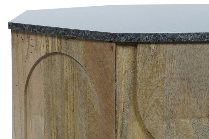 DKD Home Decor Mesa Centro Moderno Mango y Marmol 80 x 80 x 45 cm