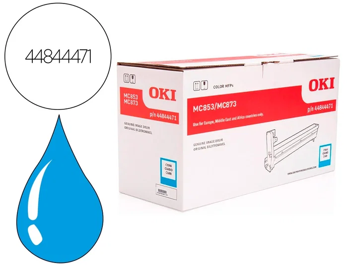 Oki Unidad de tambor Cian 44844471 para MC853/MC873/MC883