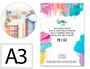 Liderpapel Bloc Dibujo Multitécnica DIN A3 20 Hojas 260g/m² para Acrílico, Óleo y Gouache
