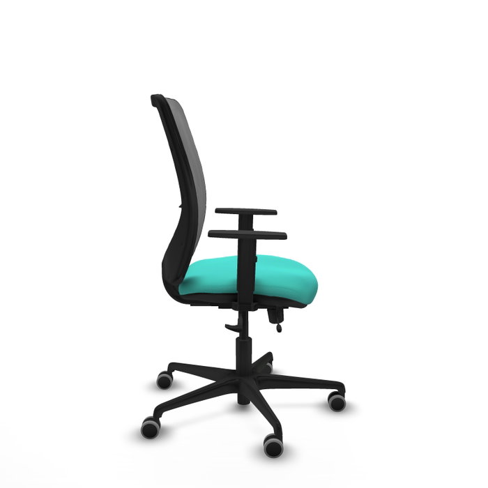 PIQUERAS Y CRESPO Silla de oficina Zulema con mecanismo Sincro/Traslack color Turquesa y Gris