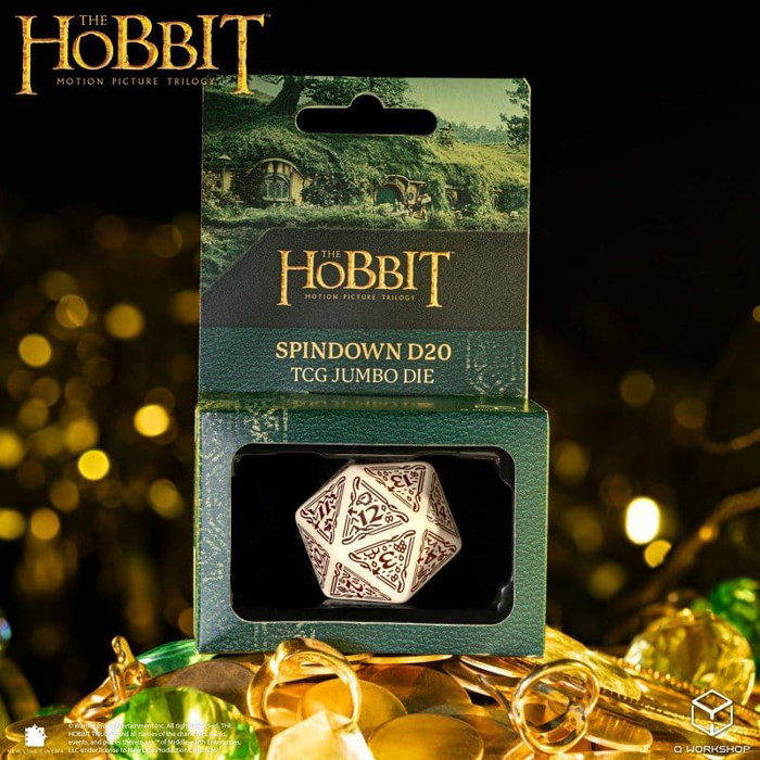 Q Workshop El Hobbit Spindown Jumbo Dado Terra TCG D20