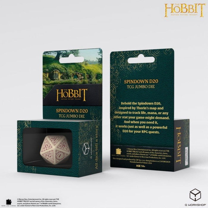Q Workshop El Hobbit Spindown Jumbo Dado Terra TCG D20