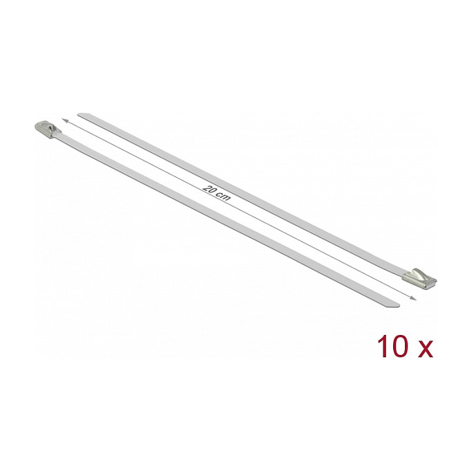 DeLOCK 18817 Sujetacables de Acero Inoxidable 200 x 4,6 mm Blanco