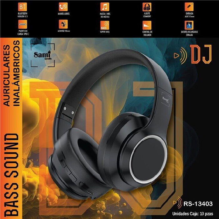 SAMI Auriculares BT DJ Bass Sound con Micro y Manos Libres