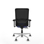 PIQUERAS Y CRESPO Silla de oficina Zulema con mecanismo Sincro/Traslack, Azul claro y Negro