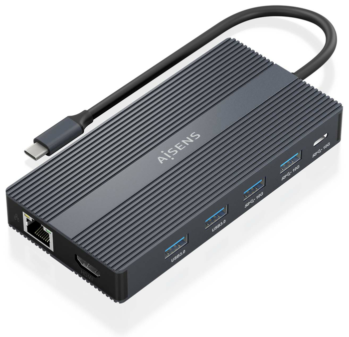 Aisens USB-C Dock 12 en 1 ASUC-12P017-GR Gris
