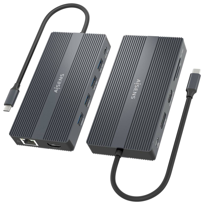 Aisens USB-C Dock 12 en 1 ASUC-12P017-GR Gris