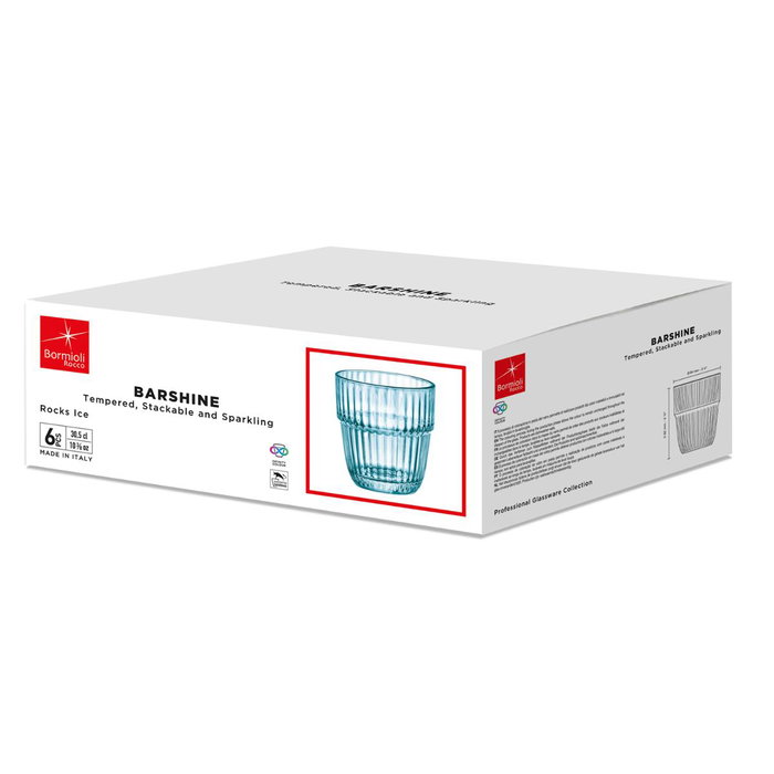 Bormioli Rocco Pack de 6 Vasos Ice Barshine Azul 305 ml