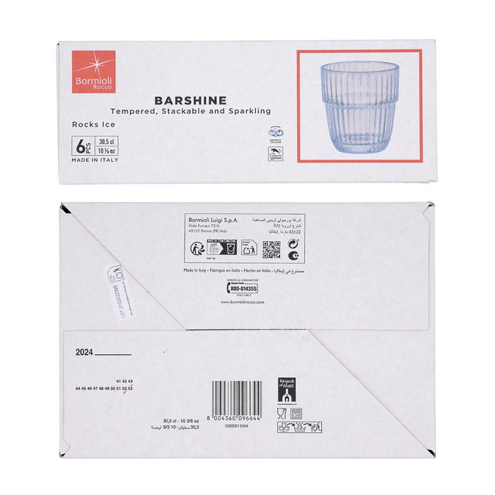 Bormioli Rocco Pack de 6 Vasos Ice Barshine Azul 305 ml
